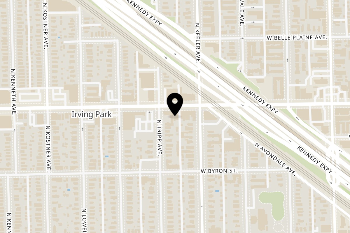 Map showing the location of Chicago Taco Authority on 4219 W Irving Park Rd in Chicago